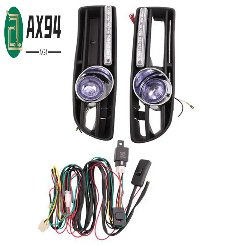 

AX94-1 Pair Car LED Fog Light Bumper Grille With Switch For VW Jetta Bora Mk4 2000 2001 2002 2003 2004