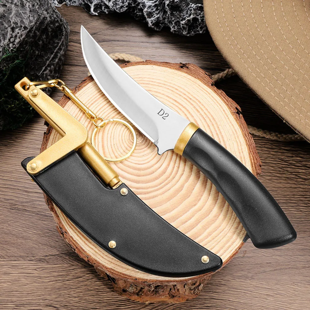 ABS Handle Pocket Knife With Sheath Outdoor Camping Knife EDC Self-defense Survival Gadgets Sharp Military Tactical Knives