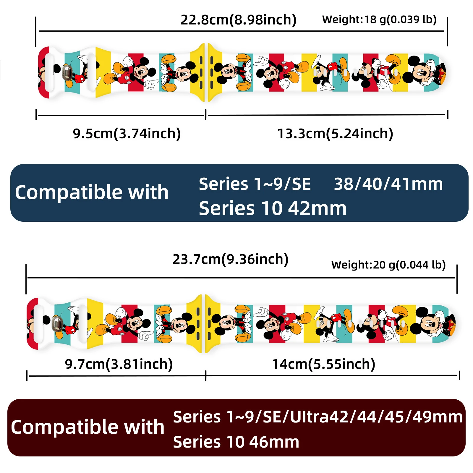 Disney Multiple Series Print Strap for iWatch 11 10 9 SE Silicone Band Replaceable Watchband for Apple Watch 46mm 44mm 42mm 41mm