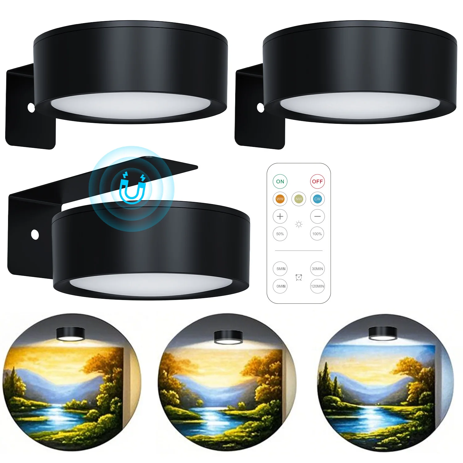 

LED Art Display Light Remote Control Rechargeable Cabinet Bedside Night Light for Festive Atmosphere Wall Lamp Decor
