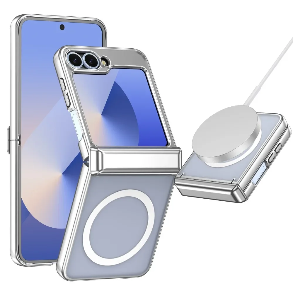 Galvanisieren Sie magnetische kabellose Ladescharnier-Schutzhülle für Samsung Galaxy Z Flip 7 FE 6 5 Flip 6 Flip 5 Flip7 Cover