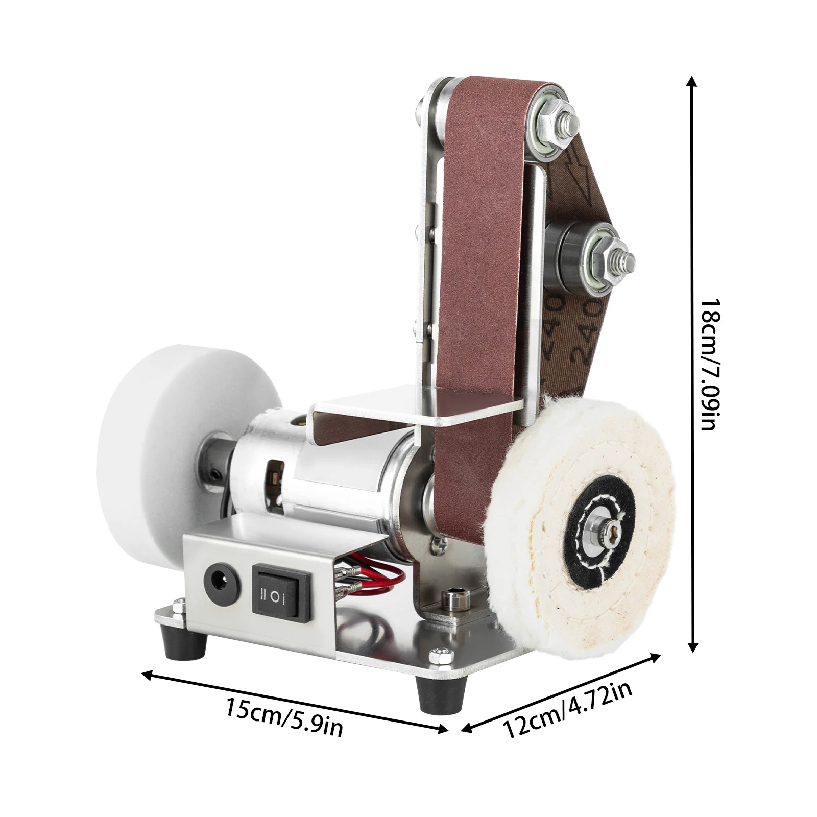 Mini Belt Sander, Electric Bench Grinder Sanding Machine, Table Top Grinder Polisher