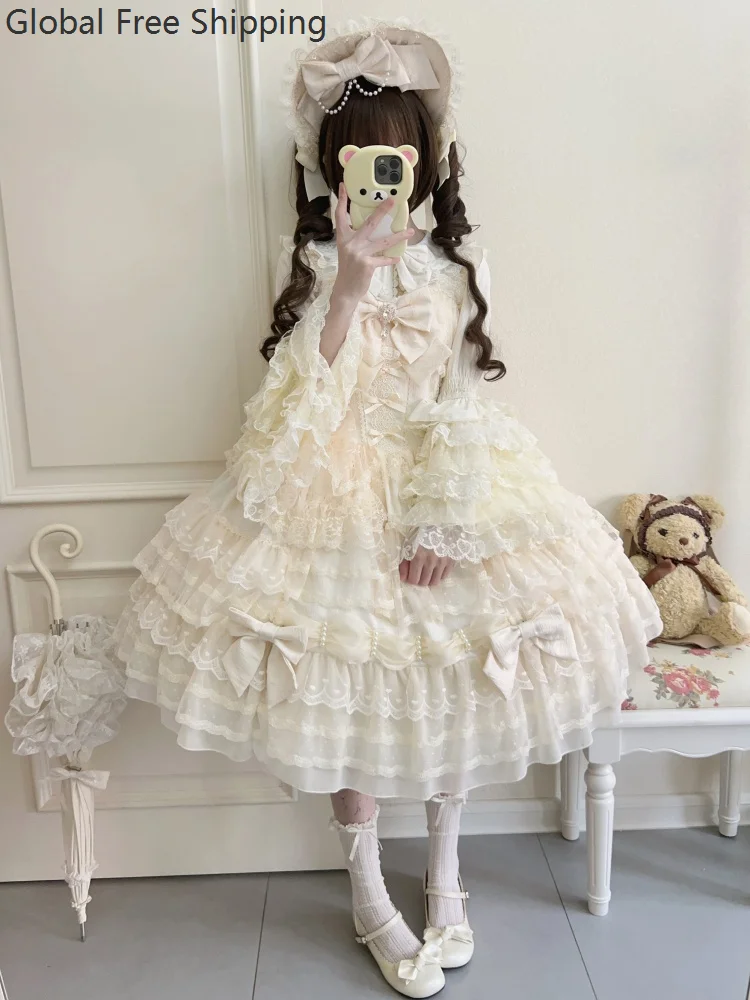 Harajuku Cute Girl Lolita Dress Princess Set Carnival Cosplay Sweet Girl Doll Dress Gorgeous Ball Tea Party Birthday Girl Gown view 6