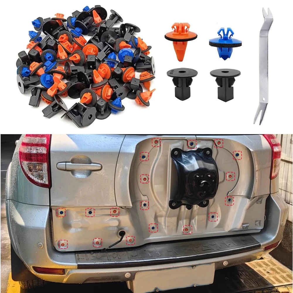 

120Pcs Fender Flare Clips Replacement Push Door Fender Trim Fasteners OEM#75495-35010 75397-35010, 90189-06013, 90189-06065