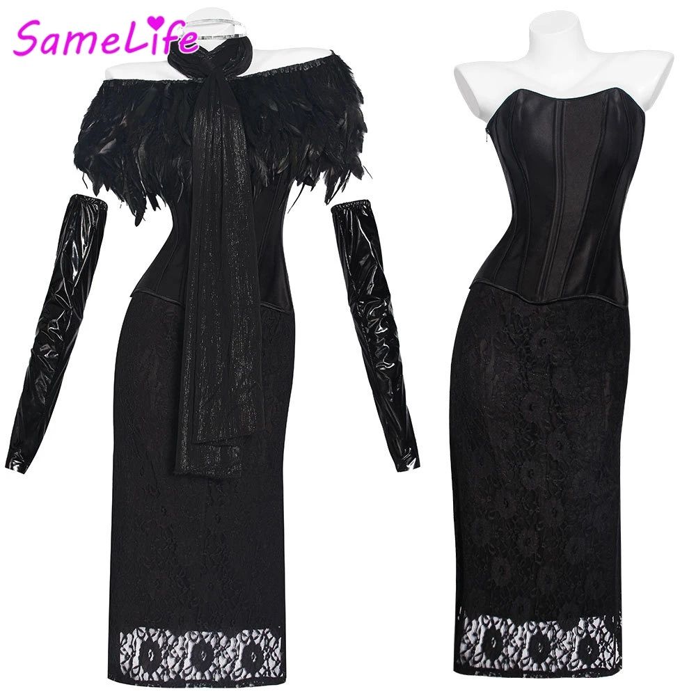 

Wholesale Movie Padme Cosplay Amidala Role Play Black Court Dress Space Battle Costume Halloween Women Fancy Dress Up Cloth