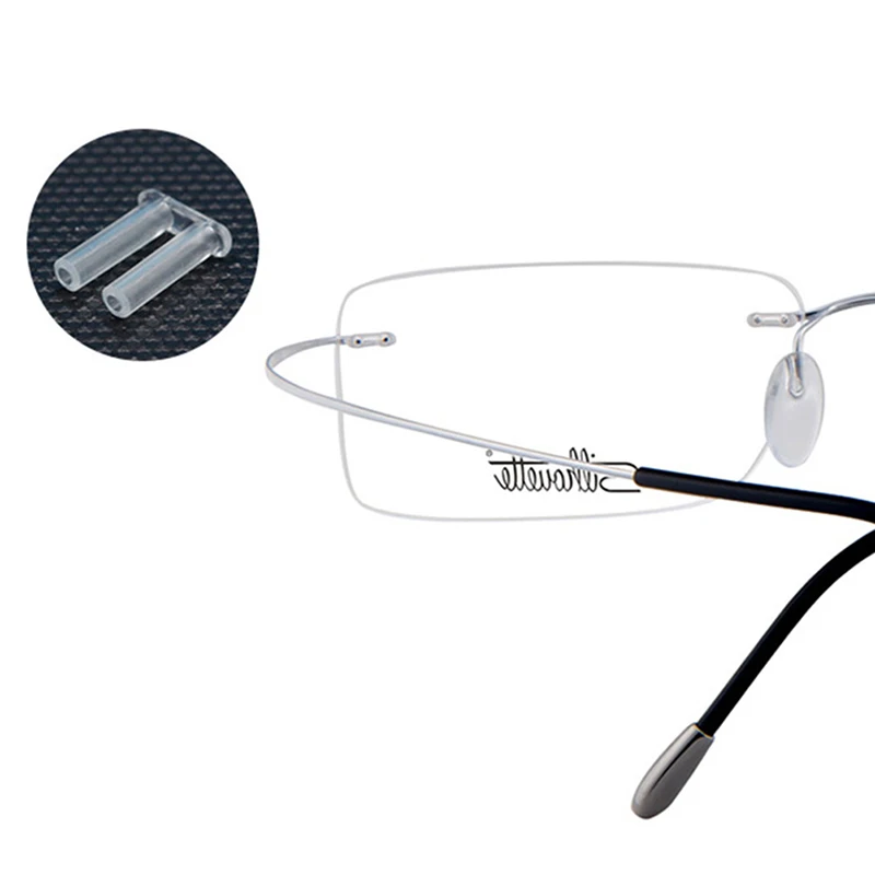 100Pcs/Set Double Rubber Plug For Frameless Glasses Spare Buckle For Prescription Glass Glasses Equipment Accessories