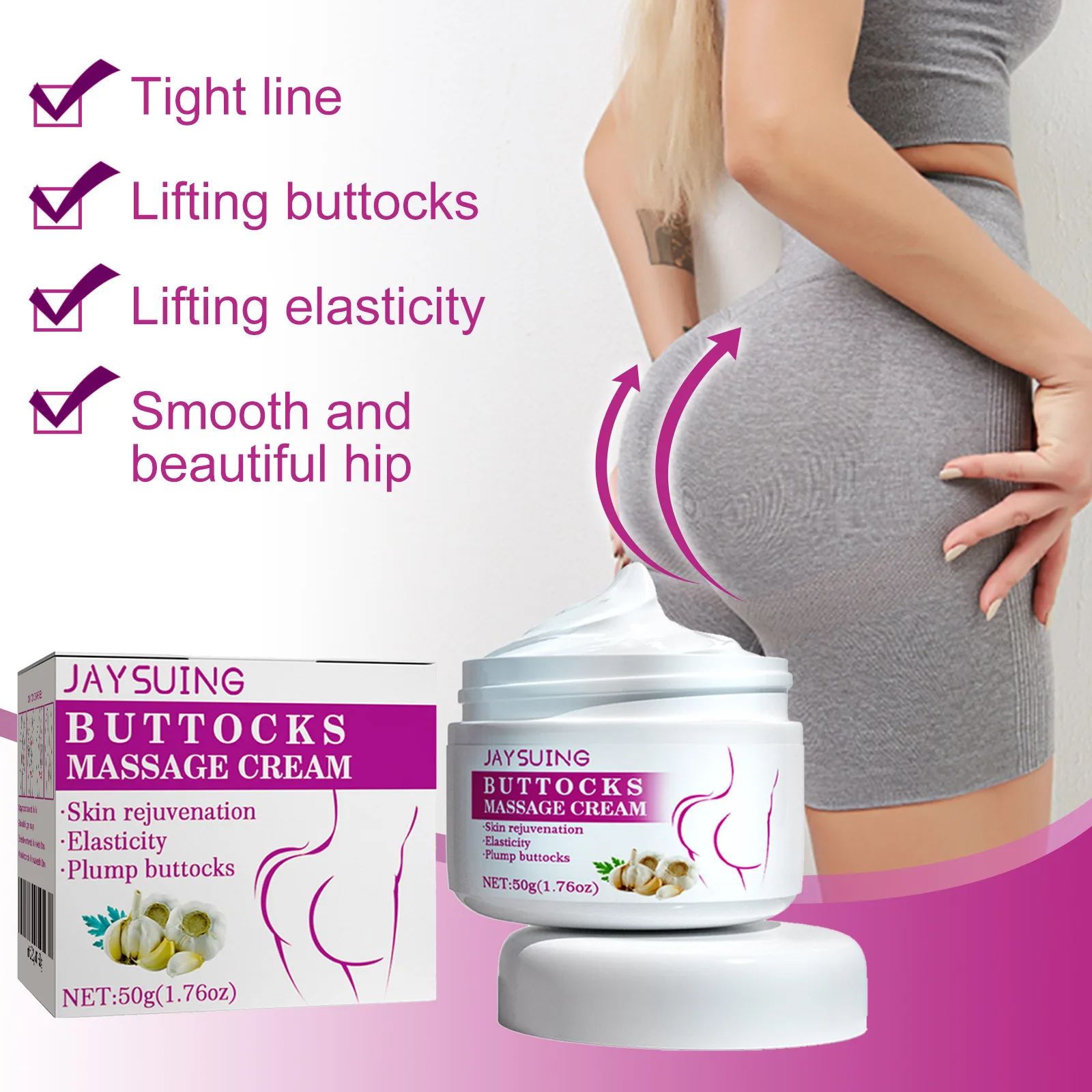 Hip Lift Massage Cream, Moisturizing Tightening Care Cream, Allowing Skin Regeneration And Full Elasticity, Plump Buttocks