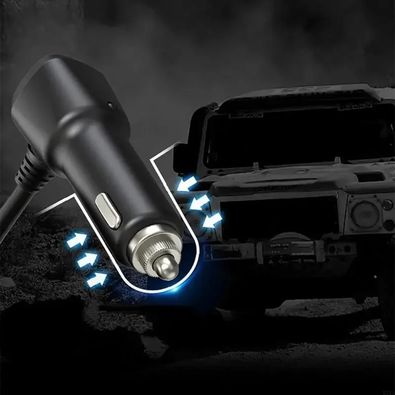 شحن السيارة ولاعة السجائر الفاصل 3 مقبس USB C شحن سريع للغاية مع مفاتيح مستقلة للمركبة 12 فولت/24 فولت X37F