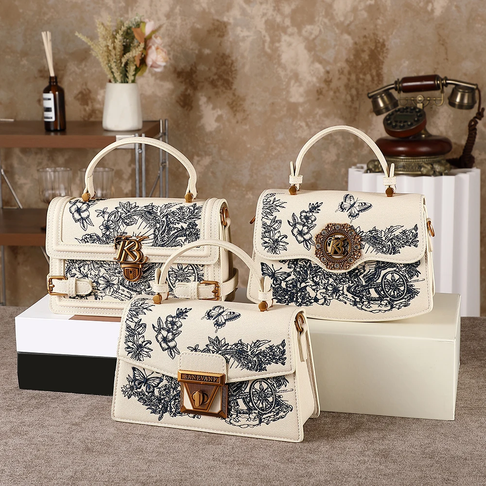 2026 Autumn/Winter Women's Handbag New Embroidered Chinese Style Crossbody Bag Fashion Commuter Versatile Shoulder Bag