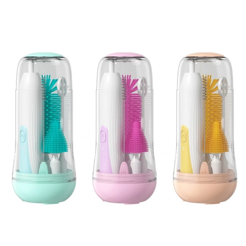 

Electric Bottle Tool Reusable Bottle Brush Set Motorized Baby Bottle Brush set Electric Baby Bottle Brush for Infants