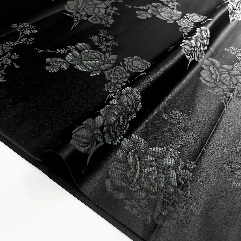 Damask Satin Brocade Jacquard Fabric Vintage Floral Vein For Sewing Coat Curtain Tablecloth Sofa Cushion And Skirt Clothing