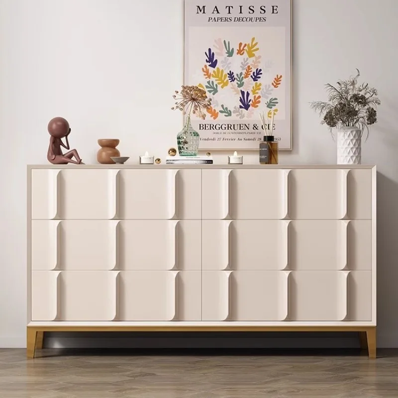 خزانة جانبية لتناول الطعام من الخشب الصلب الفرنسي على الطراز الكريمي، خزانة بسيطة وحديثة، خزانة شاي لغرفة المعيشة وغرفة النوم #4