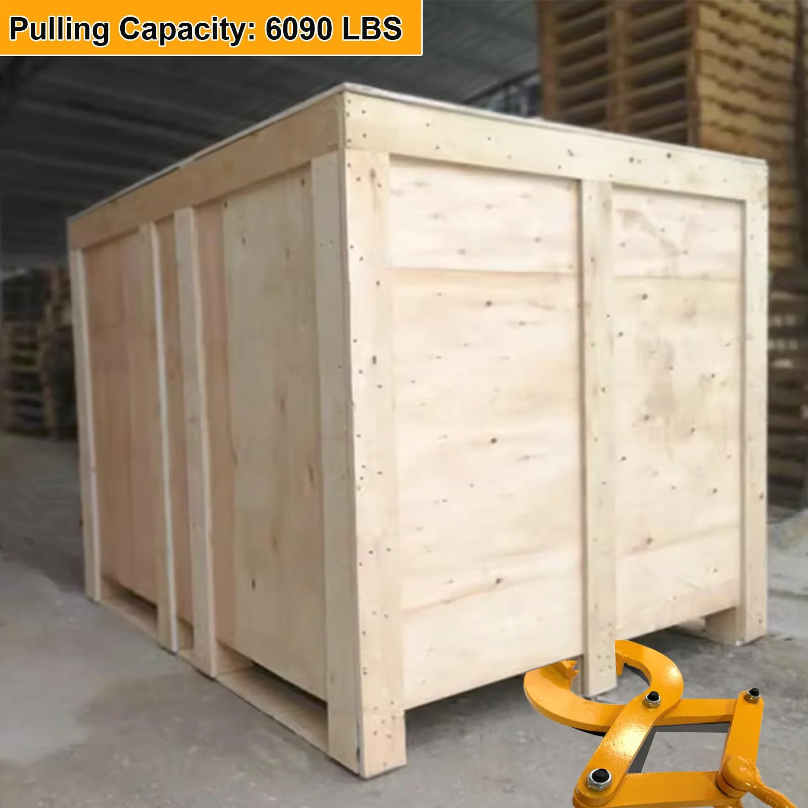 Stainless Steel Pallet Puller Clamp 6000 lb Pound Pulling Capacity Inch Pallet Grabber Hook Puller Tool for Forklift Chain