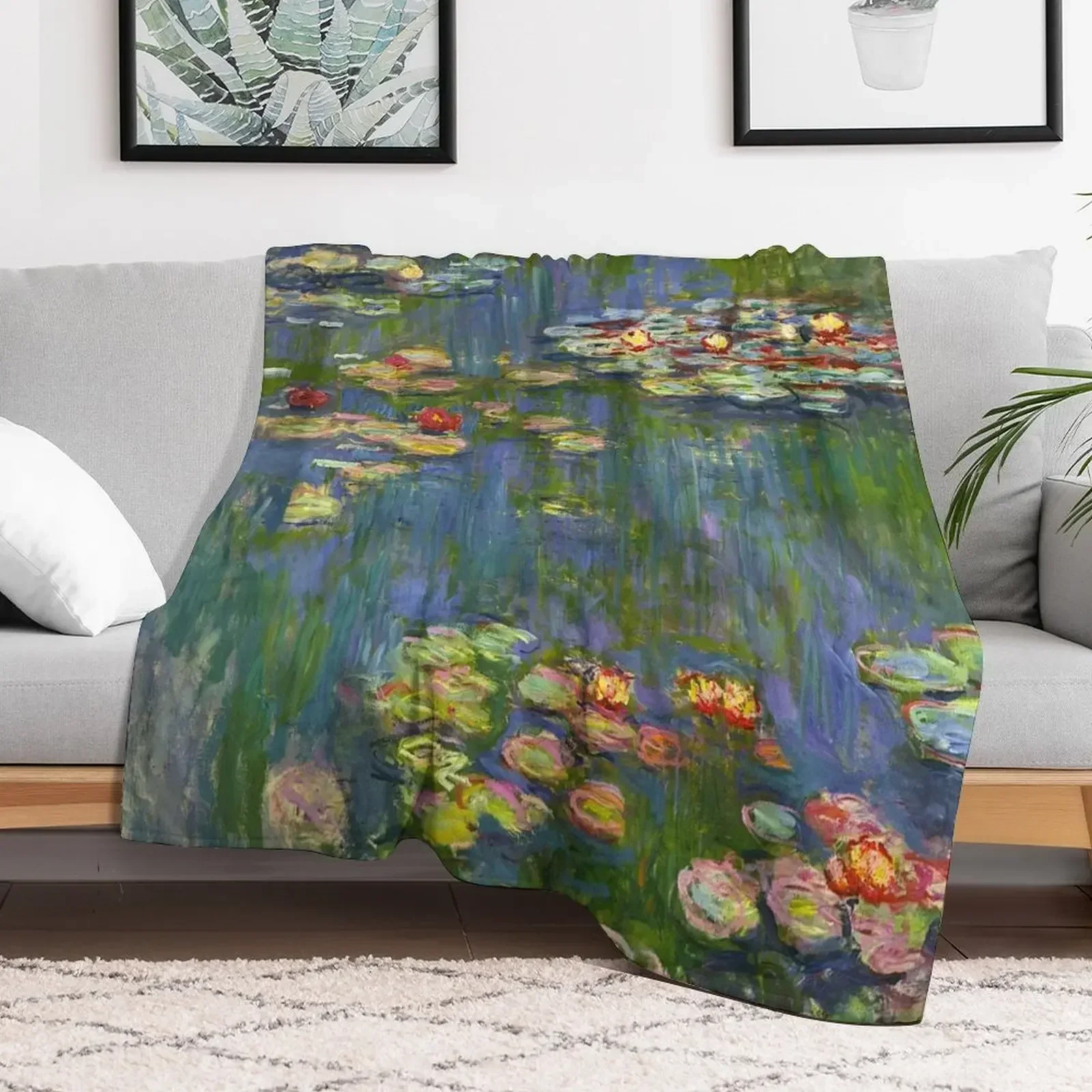 Claude Monet Water Lilies Throw Blanket Nap Heavy Custom Blankets