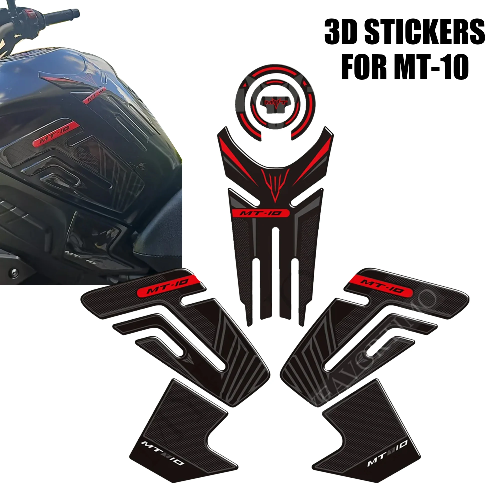 

For Yamaha MT10 FZ10 FZ MT - 10 SP 3D Adhesive Stickers Decals Tank Pad Grips Gas Fuel Oil Kit Knee Protector Hyper Naked Bike