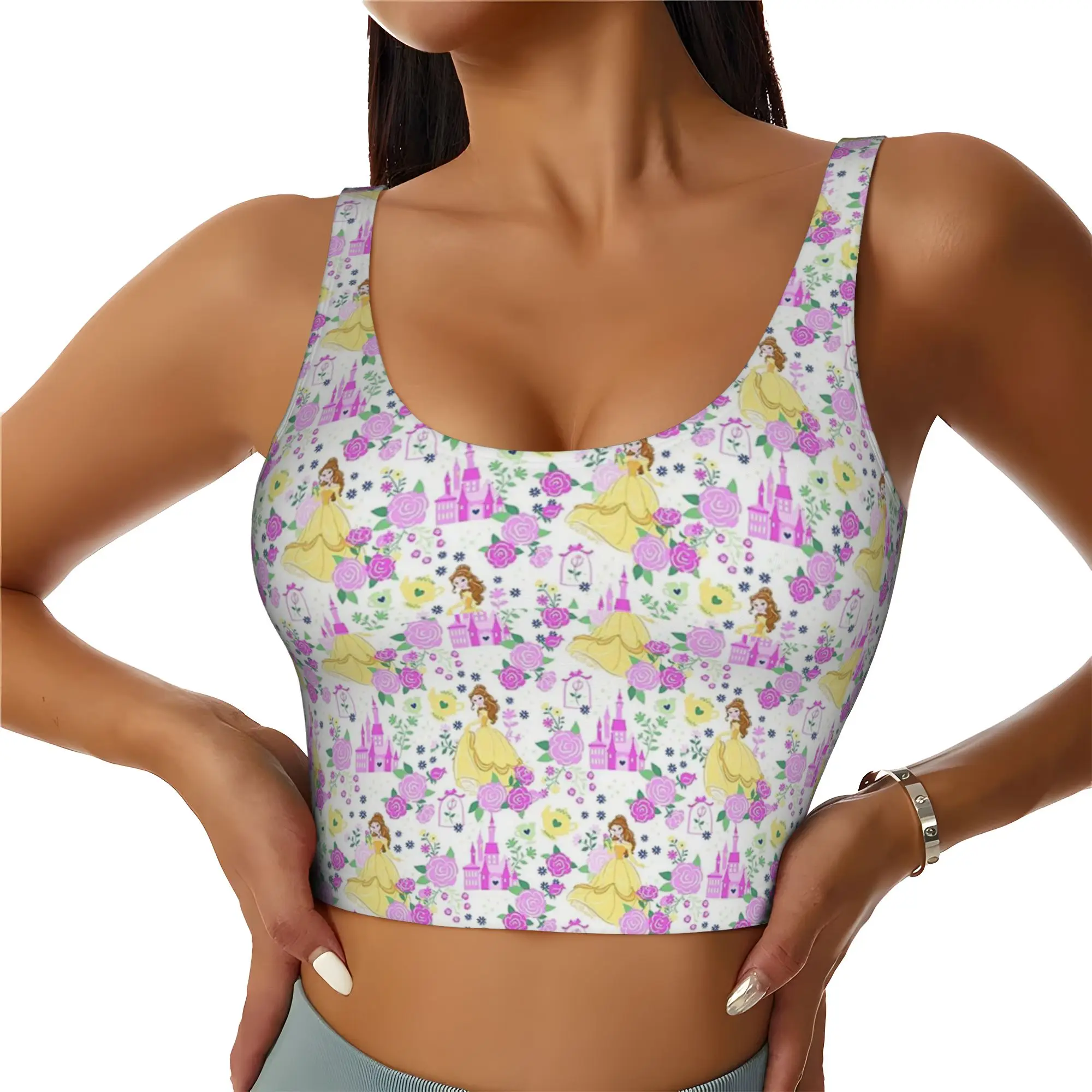 Custom Beautyes Anime Beastes High Impact Sports Bras Women Cartoon Seamless Workout Yoga Crop Tank Tops