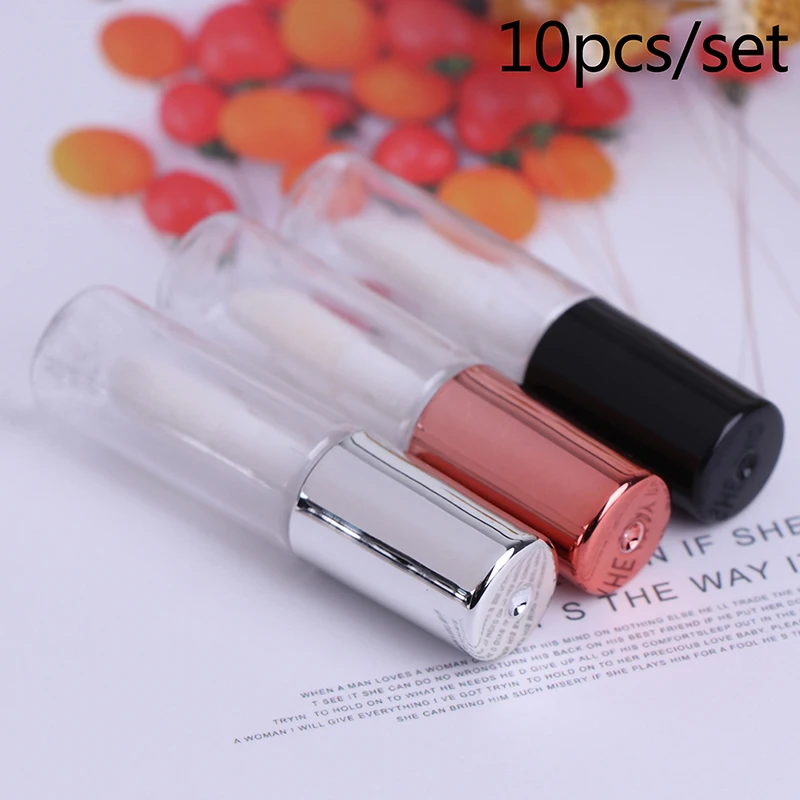 10PCS/Lot Empty Transparent PE Lip Gloss Tubes Plastic Lip Balm Tube Lipstick Mini Sample Cosmetic Container