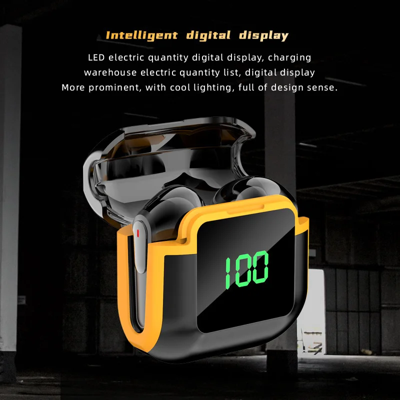 Digital Display TWS Wireless Bluetooth Earphones Noise Cancelling HiFi Sound Low Latency Sports Gaming Earbuds Long Endurance