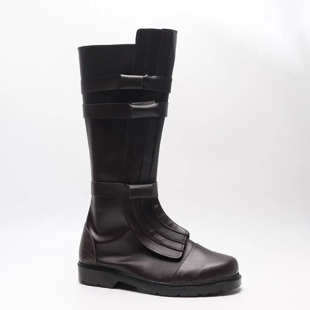 Anakin skywalker cosplay sapatos adultos homens halloween cosplay prop anakin skwalker botas feitas sob encomenda