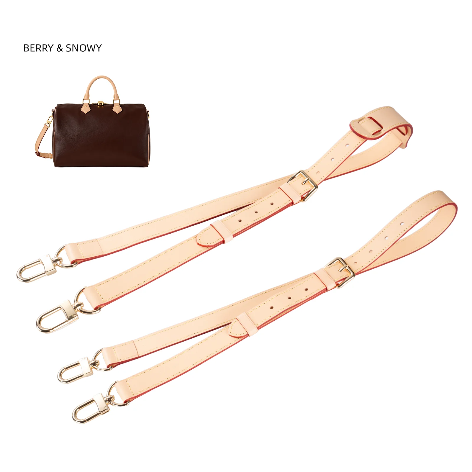 

Berry&Snowy Genuine Leather Shoulder Strap Adjustable Replacement for Speedy NeöNoé MM Bag Women's Luxury Vachetta Accessory