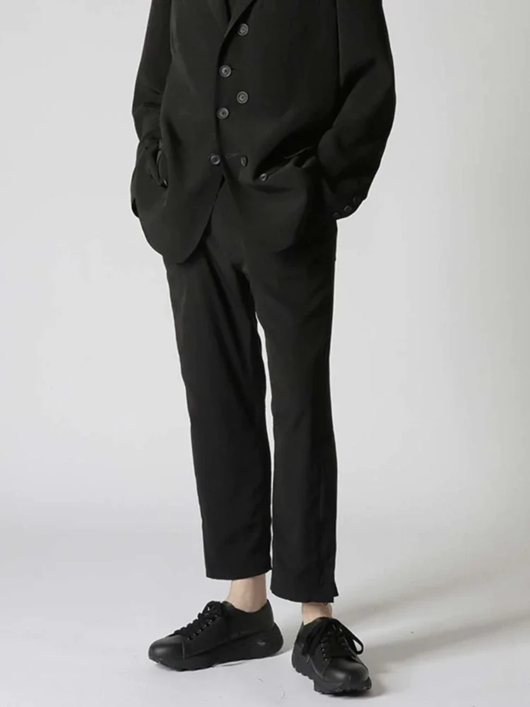 

YOJI OOAK men's straight leg loose hanging suit pants casual cropped pants small leg pants cigarette tube pants