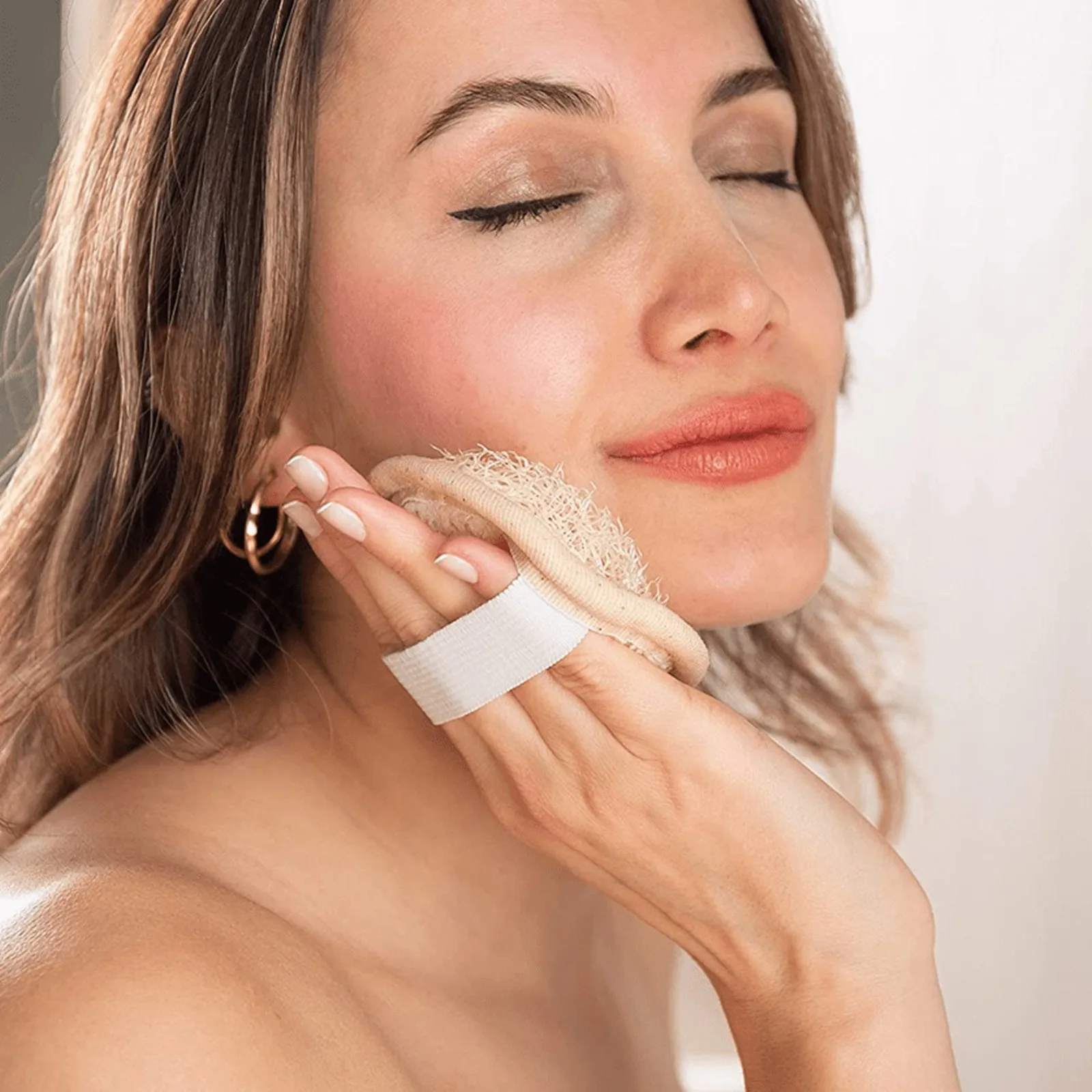 Cepillo de limpieza exfoliante loofah, cepillo de lavado de cara natural puro y respetuoso con el medio ambiente, cepillo de lavado de cara suave y cómodo