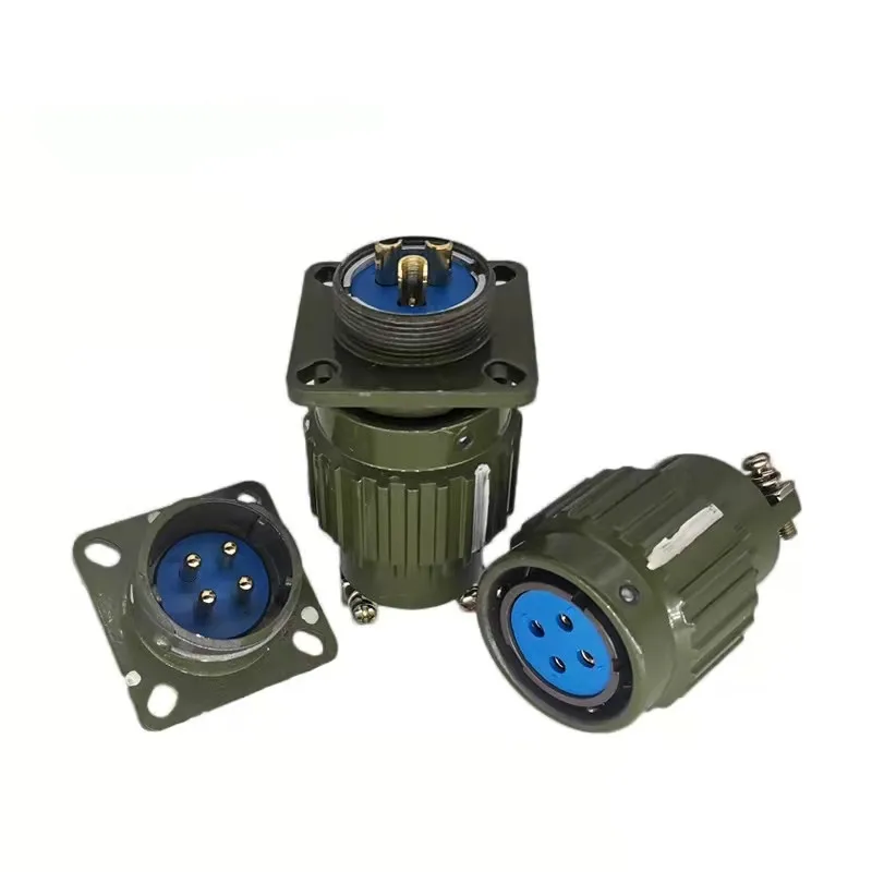 Y2M-19TK Y28M-4/7/8/10/12/14/19/24/32/37 Pins Cylindrical Circular Connector Army Green Aviation Plug Socket