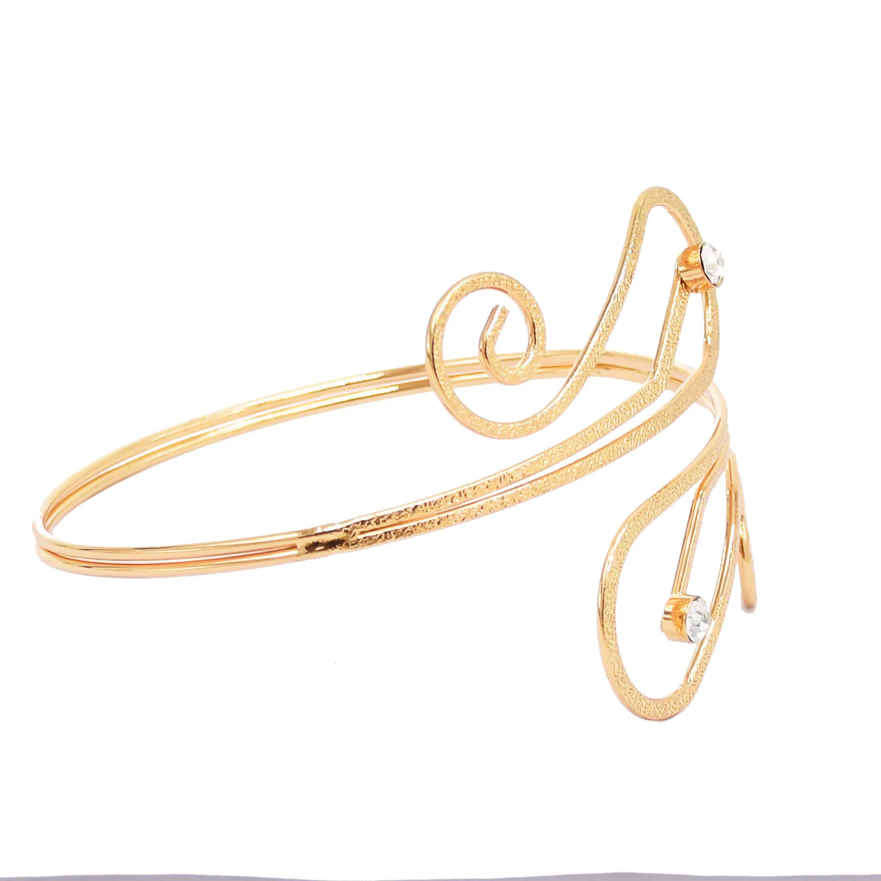 Gold Color Vortex Open Bangles Cuff Bracelet For Women Swirl Charm Armlet Greek Goddess Arm Bracelets Female Jewelry Accessories