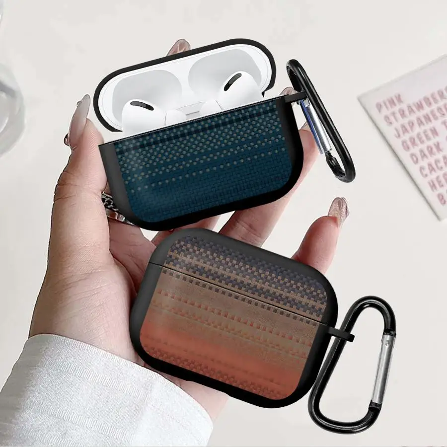 Cool Carbon Fiber Pattern Earphone Cases Cover Case For Airpods 4 Pro2 1 Pro 2 Pro3 3