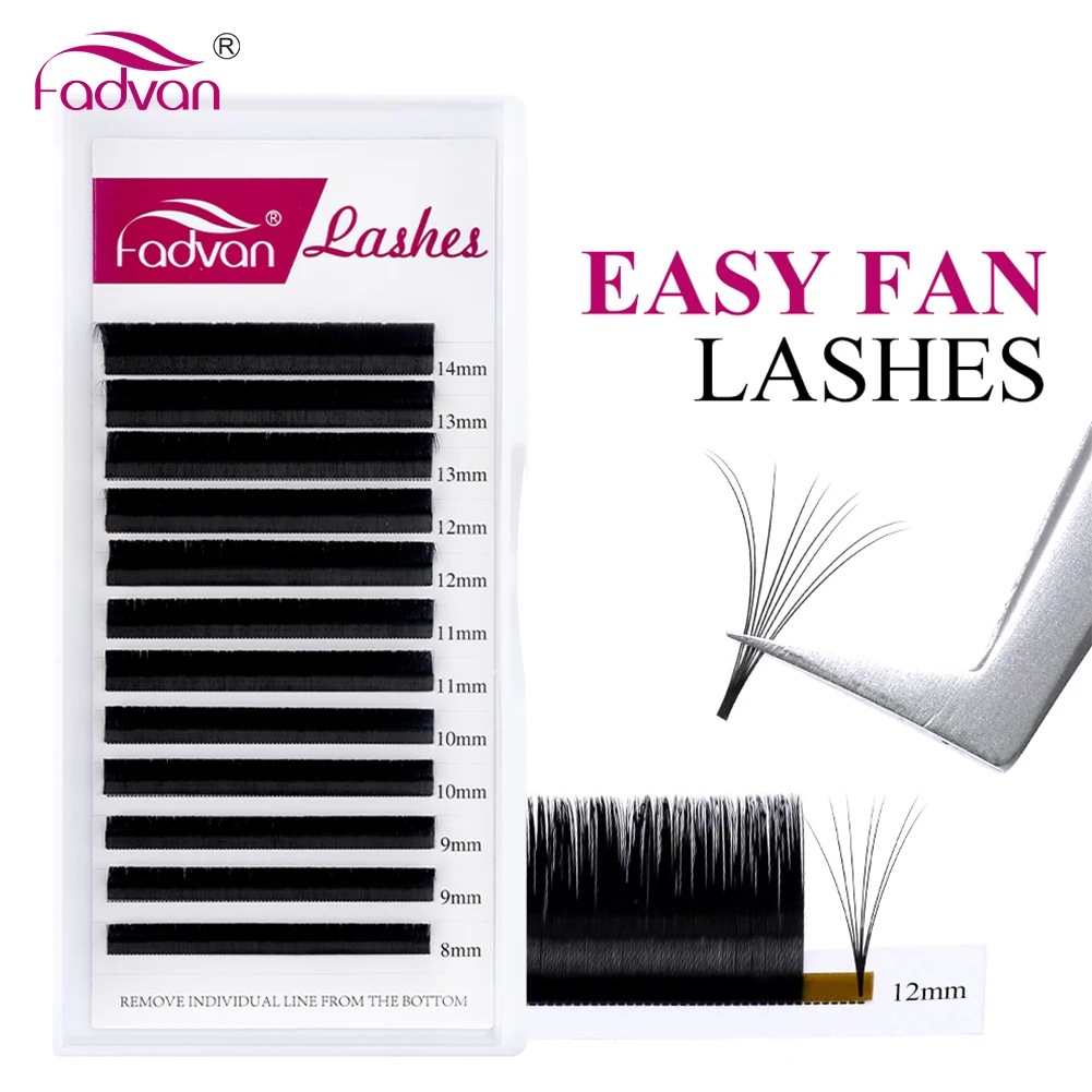 Easy Fanning Eyelash Extensions Blooming Eyelashes Flare Eyelashes Russian Volume Auto Fan Eyelashes Natural Cilia Silk Lashes