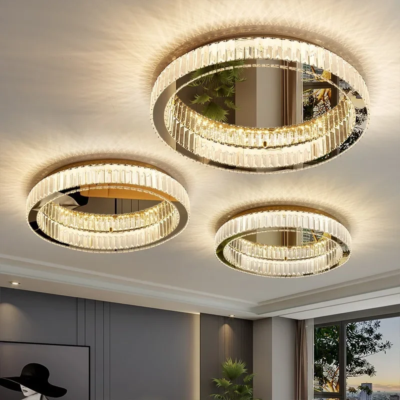 Luxury High-End Crystal Lamp Round Ceiling Lights for Living Room Bedroom Ceiling Decorative Home Decor Led Indoor Lighting