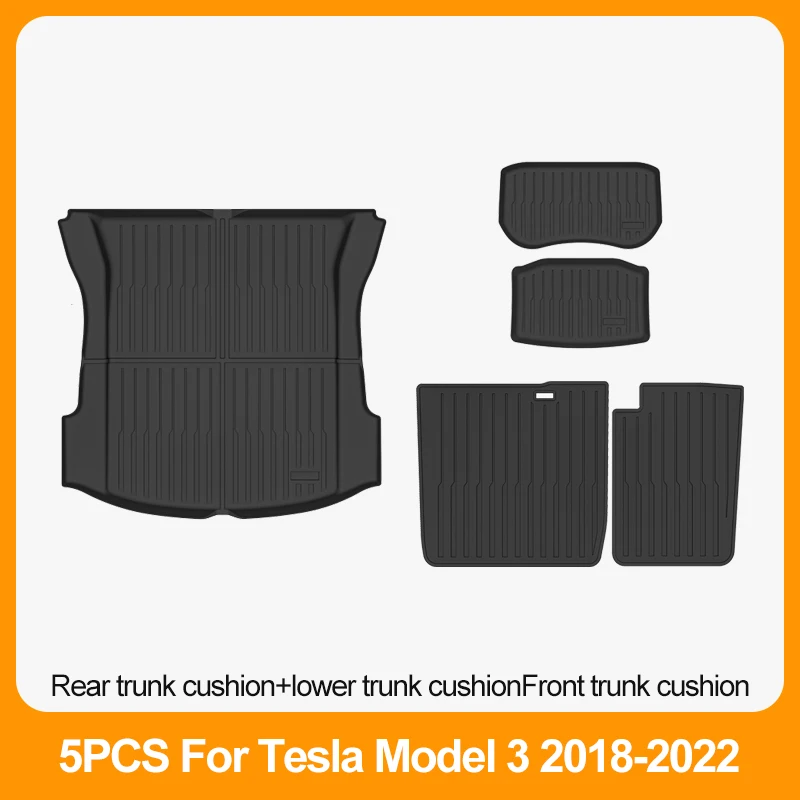 Auto Vloermatten Voor Tesla Model 3 2018 2019 2020 2021 2022 Premium All Weather Anti-Slip Waterdichte Tpe vloer Liners Mat Pads