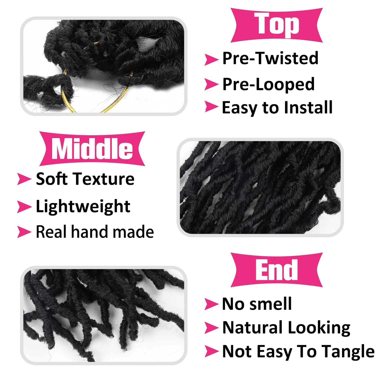 6Packs Faux Locs Crochet Hair 30/36 Inch Soft Locs for Distressed Locs Butterfly Locs Crochet Hair for Women synthetic