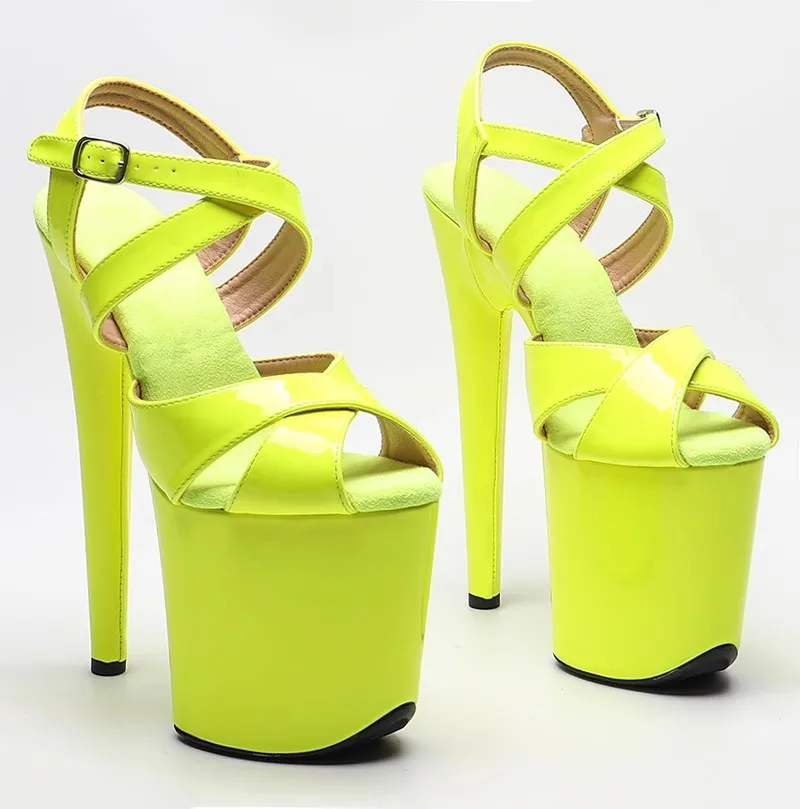 

Women New 20CM/8inches PU Upper Sexy Exotic High Heel Platform Party Sandals Pole Dance Shoes Model Shows Sandals 339