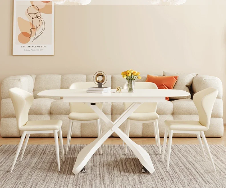 

Подъемный журнальный столик, обеденный стол, встроенная бытовая маленькая квартира, кремовый стиль, многофункциональный передвижной