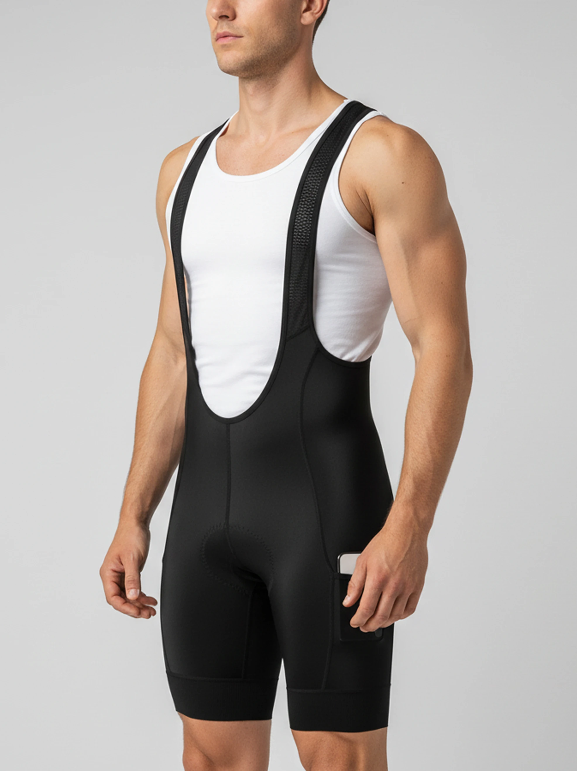 Neue Pro-Radsport-Trägerhose für den Sommer, atmungsaktiv, schnell trocknend, für Mountainbike und Rennrad, Herren, professionelles Schwammpolster, Fahrradbekleidung – Detail 3