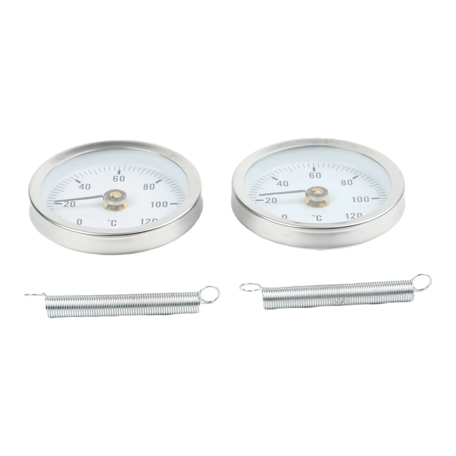 For Air Conditioning Units SS Pipe Thermometer Boiler Room Monitoring Sliver Stainless Steel Pipe Thermometer Iron 2 C Precision