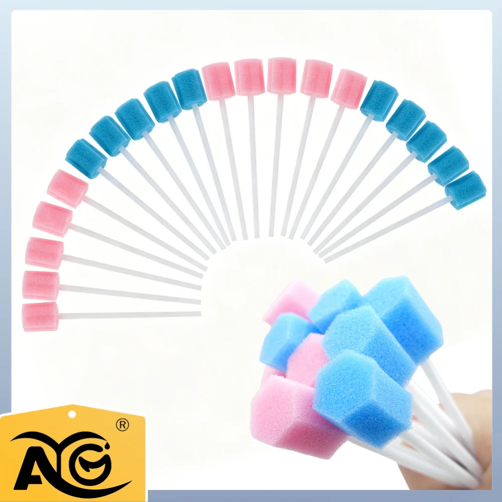 20Pcs/Pack AG Dental Disposable Oral Sponge Swab Tooth Cleaning Mouth Swabs With Stick Tooth Cleaning Sponge Stick Oral Care