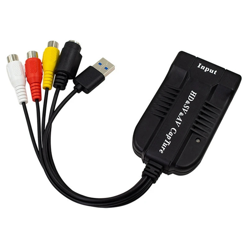 USB Video Capture Card VHS/HD/Hi8/DVD To Digital Converter HD/RCA/S-Video To USB2.0 Audio Video Record Capture Device