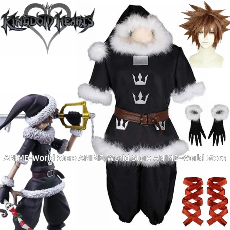 

Kingdom Hearts Cosplay Sora Cosplay Carnaval Halloween Christmas Costume Coat Pants Hat Girls Party Suit Custom Made Anime Wig