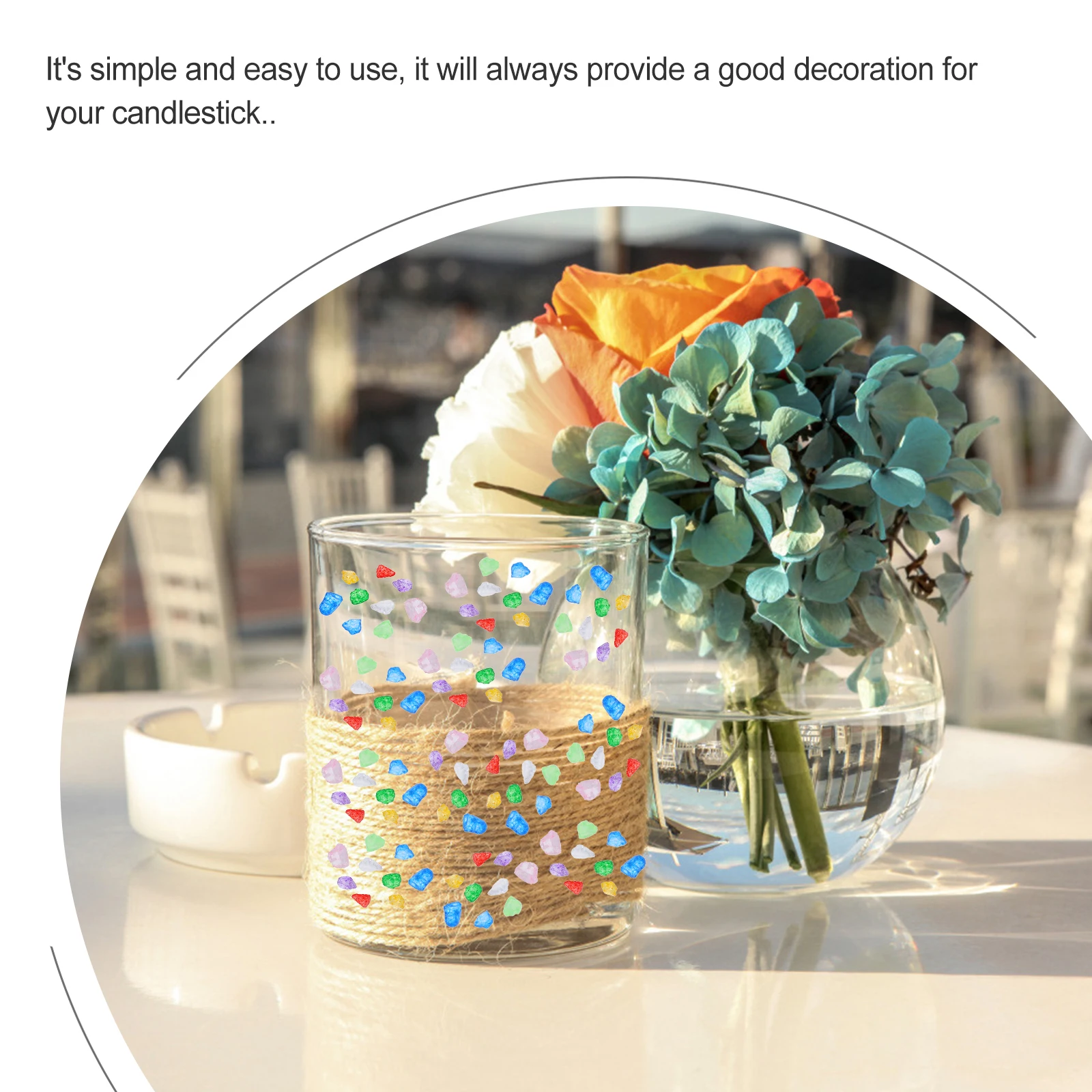 

About 190g Irregular Transparent Colored Glass Sand Decorative Candlestick DIY Art Crafts Accessory Irregular Glass Sand