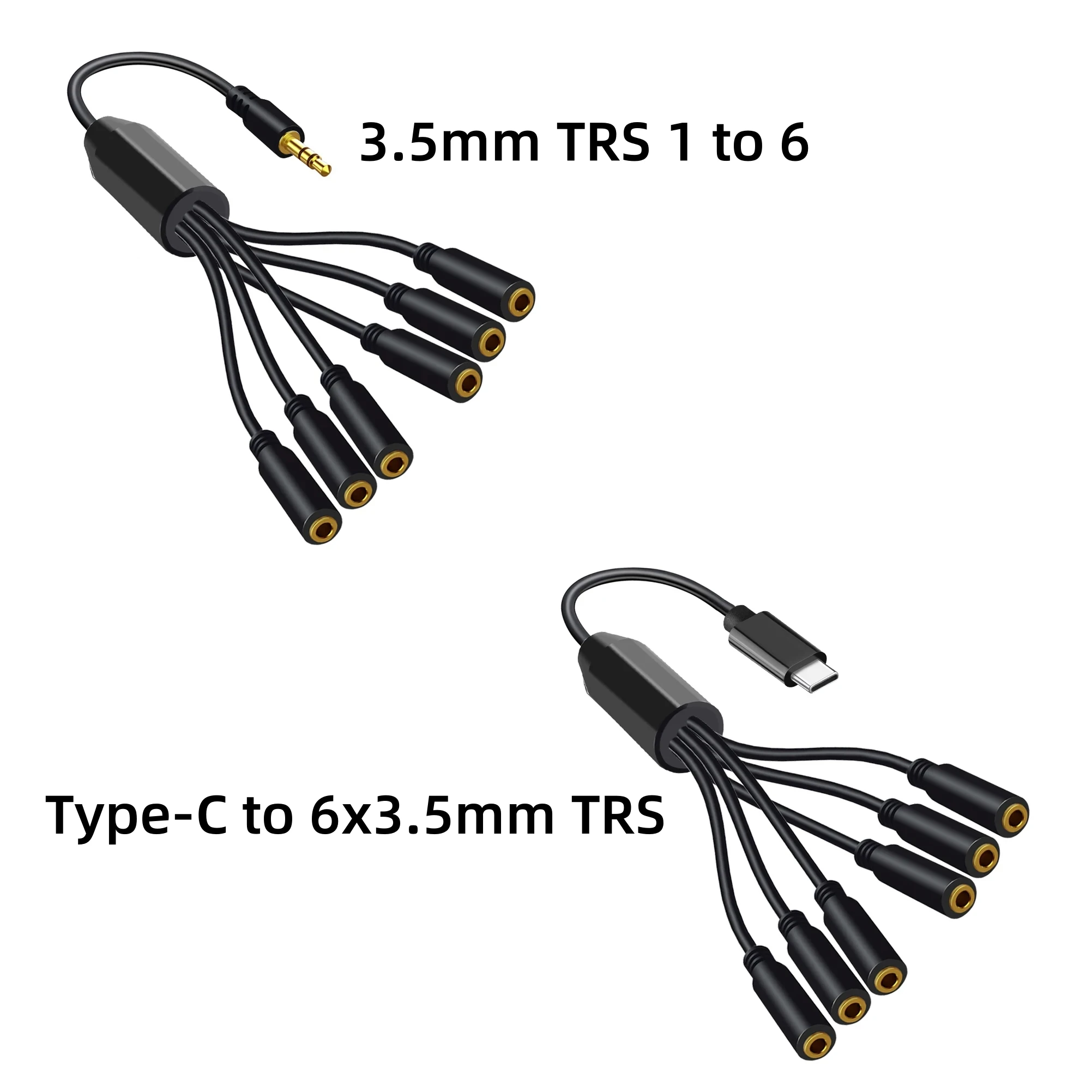 

Headphone Splitter USB C to 3.5mm Adapter 5/6 Ports 1/8TRS Female Jack Audio Extension Cable for Mobile Phone Listening to Music