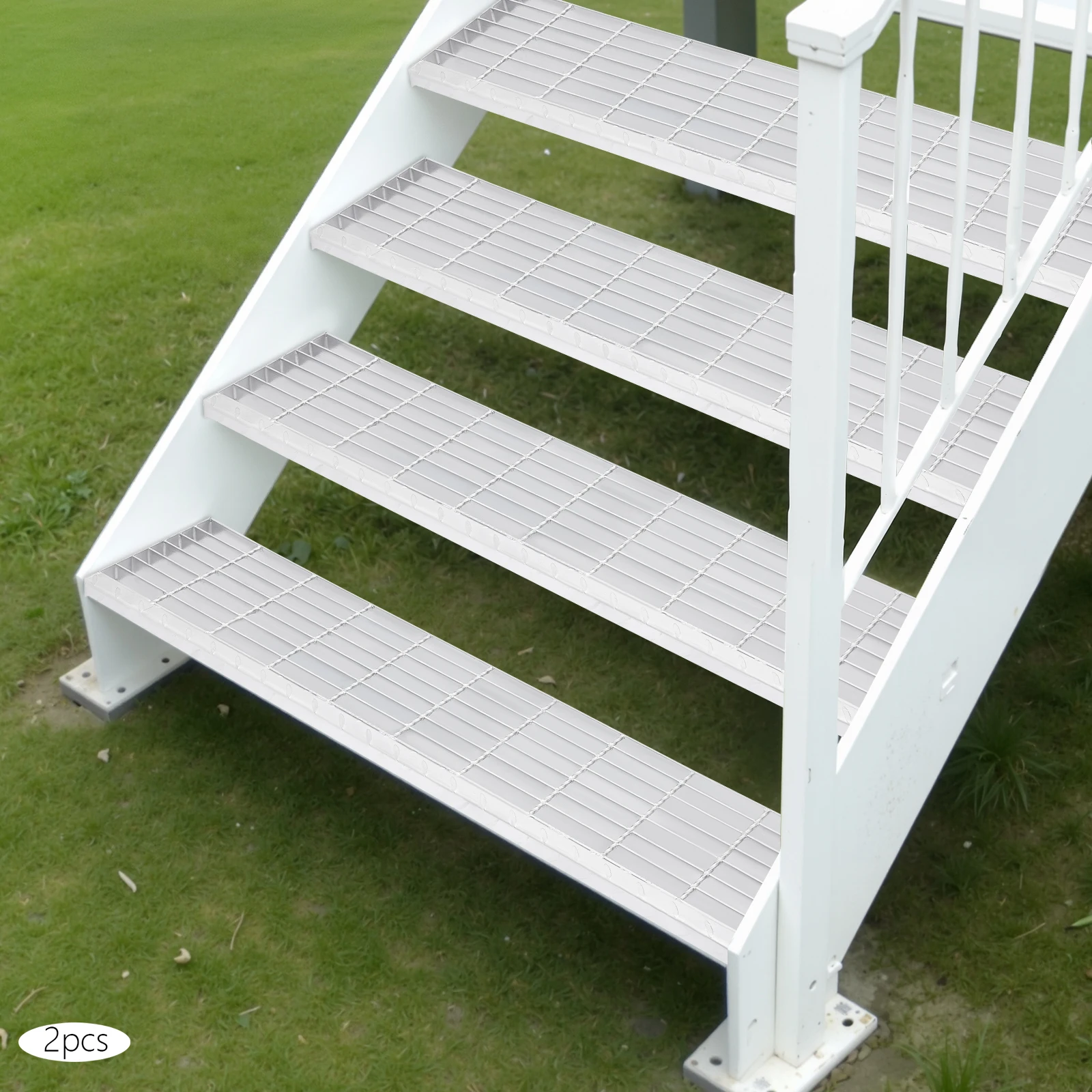 

Stair Tread 2Pcs Stair Treads Metal Bar Grating Stair Tread Metal Stair Tread for Sporting Facility Amusement Park Facility