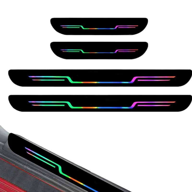 

Door Sill Guards Door Sill Protector Strip Colorful Protective Anti-Scratch 4X Car Stickers For Auto Steps Trucks Vehicles