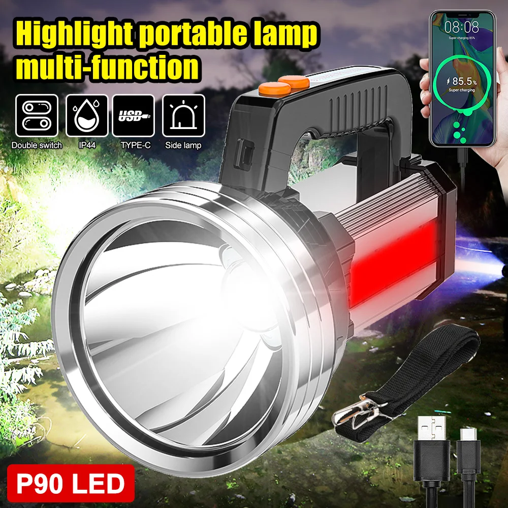 200000LM High Power Headlight Powerful LED Headlamp Rechargeable Built-in Battery USB Head Flashlight Torch For Fishing Outdoor