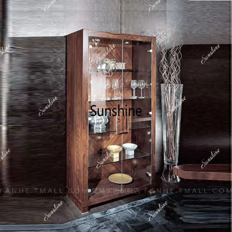 

YPostmodern, luxury, light luxury, glass wine cabinet double door, overall customization