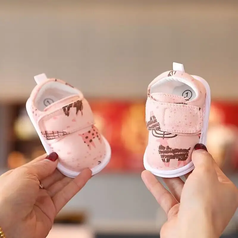 أحذية مطبوعة على شكل حيوانات كرتونية لعمر سنة واحدة، نعل ناعم غير قابل للانزلاق للأطفال للأولاد والبنات، أحذية رياضية كاجوال للأطفال الصغار، أحذية عيد الميلاد Gi