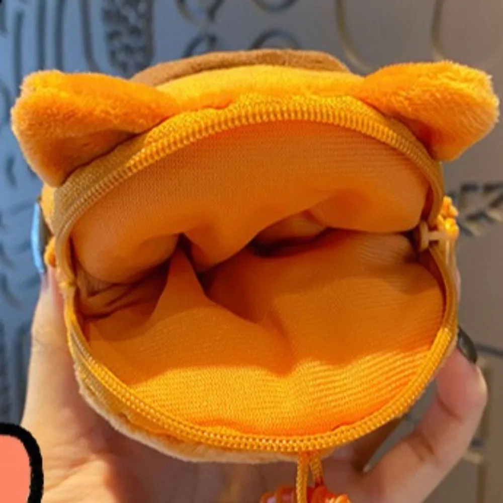 Zipper Puppy Coin Purse Wallet Animal Magnetic Tongue Puppy Plush Purse Bag Coin Pouch Protective Case Licking Dog Earphone Case