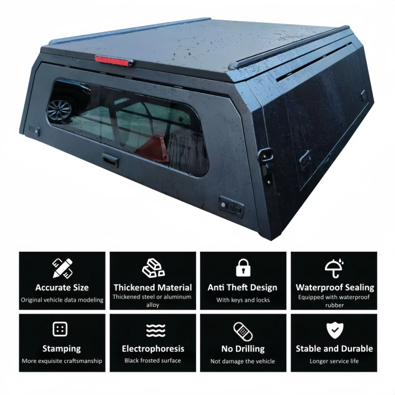 For 2025 2026 Chevrolet Silverado EV Ute Tray Bed Cap Chevy Pickup Camper Truck Topper Steel&Aluminum Hardtop Canopy view 2