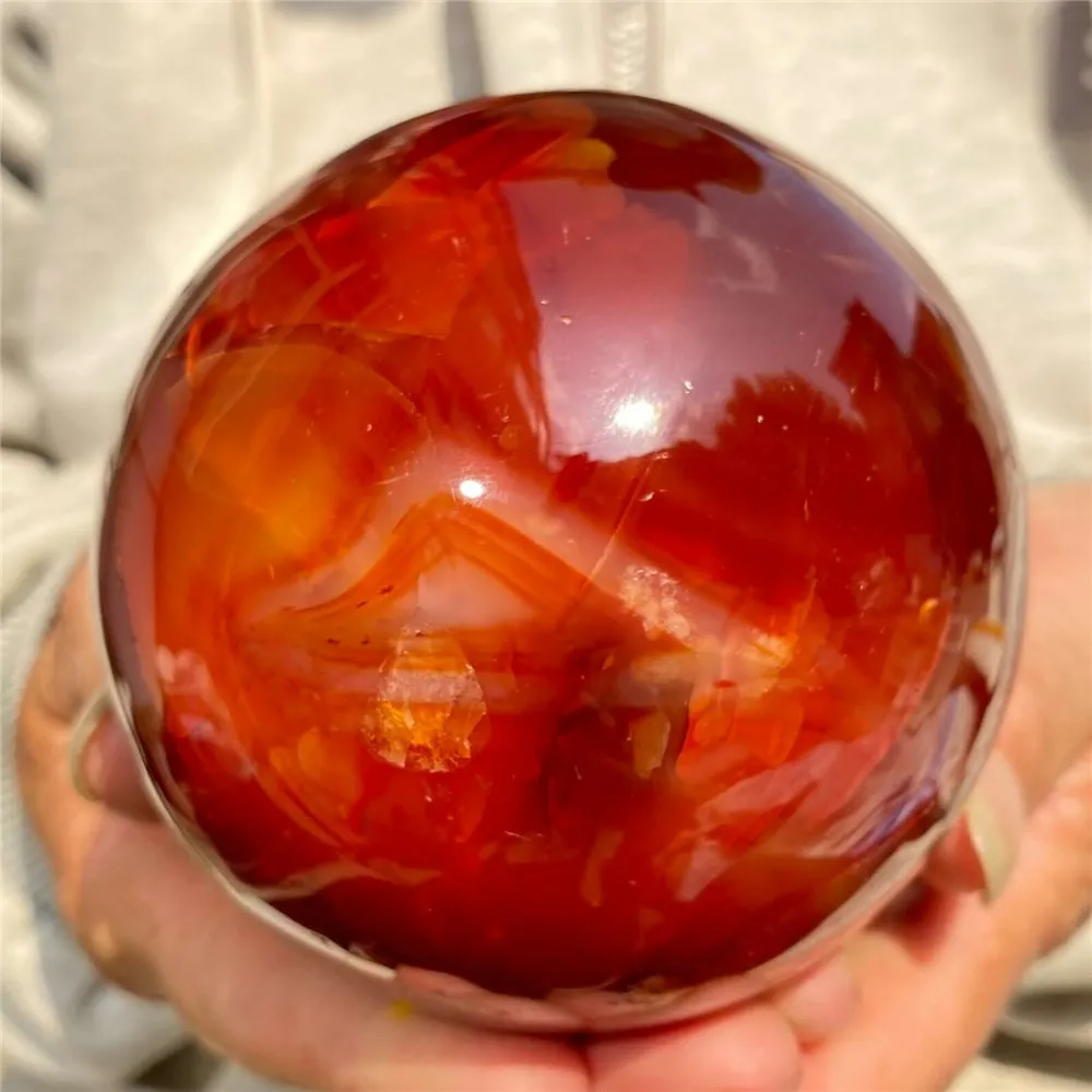 

Rare Natural Red Carnelian Agate Ball Sardonyx Quartz Crystal Sphere Healing Natural Stones and Minerals